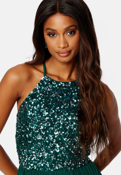 AngelEye High Neck Sequin Maxi Dress
