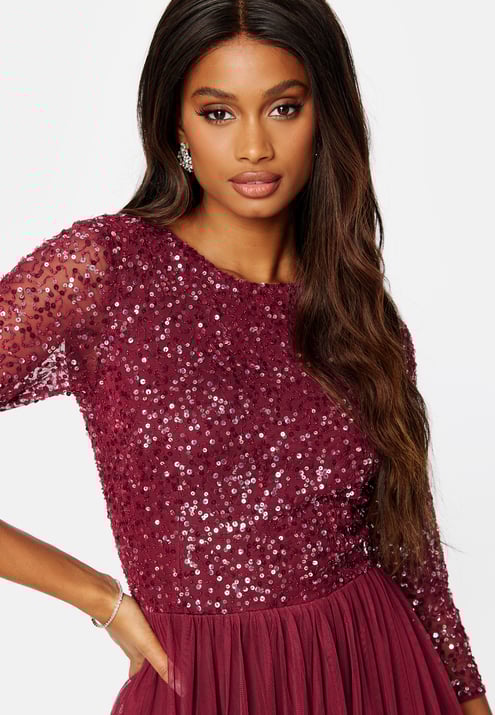 AngelEye Sequin Bodice Maxi Dress