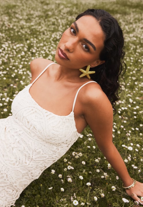Bardot Adoni Crochet Midi Dress