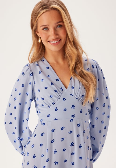 BUBBLEROOM Balloon Sleeve Maxi Dress 