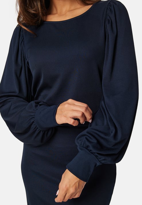 BUBBLEROOM Balloon Sleeve Rib Dress