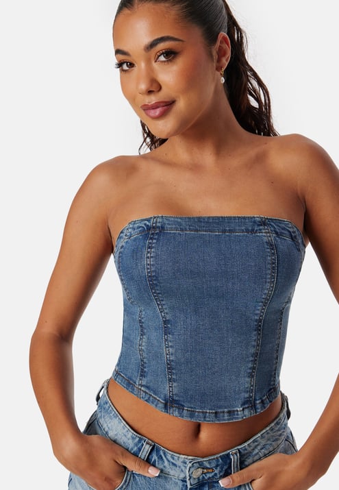 BUBBLEROOM Bustier Denim Top