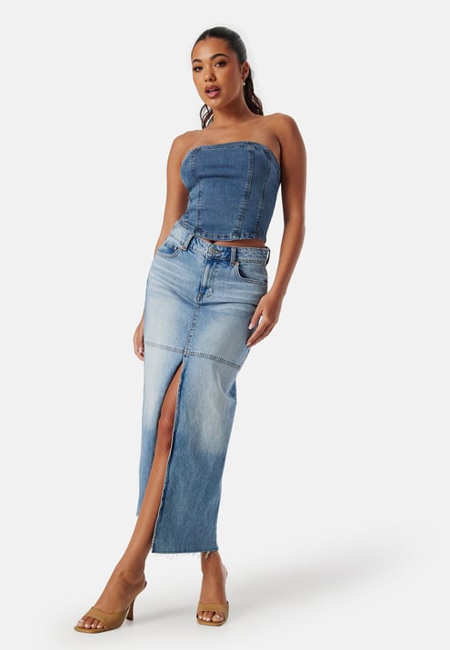 BUBBLEROOM Bustier Denim Top