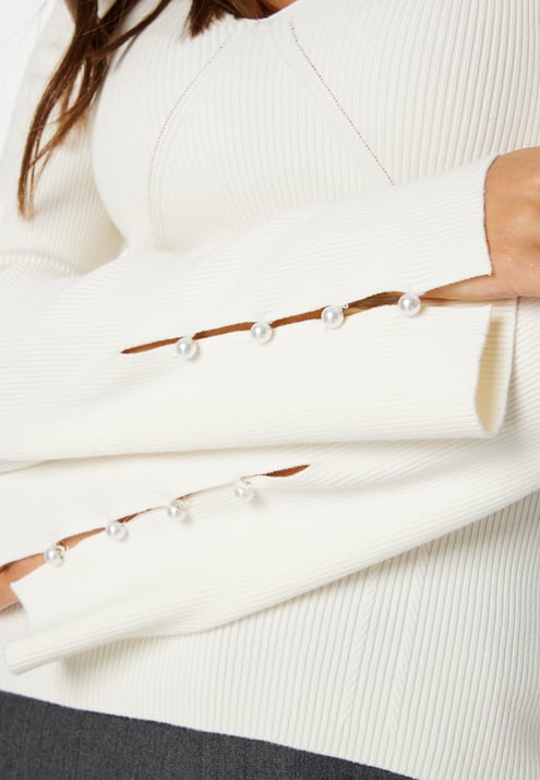 BUBBLEROOM Carlie Pearl Button Top