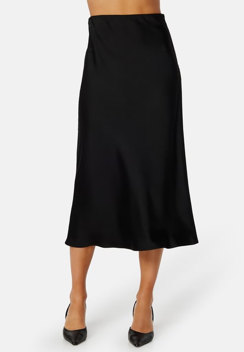 BUBBLEROOM Midi Satin Skirt