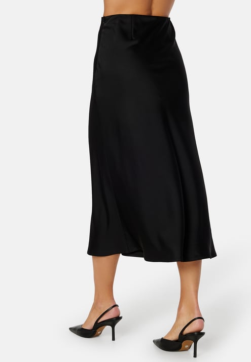 BUBBLEROOM Midi Satin Skirt