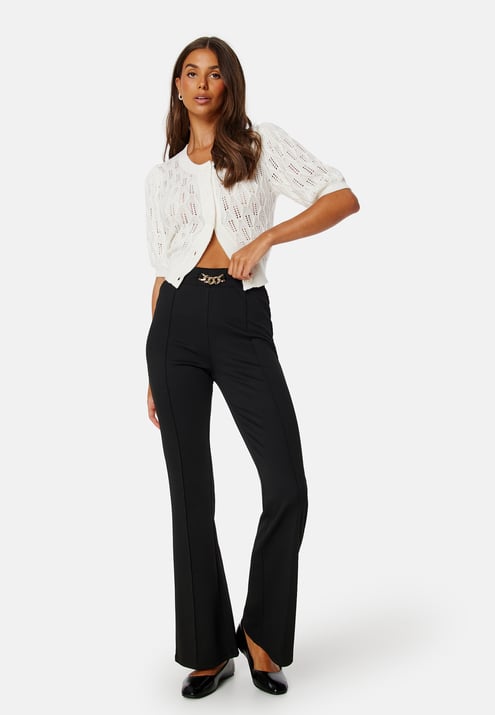 BUBBLEROOM Flared Belted Trousers