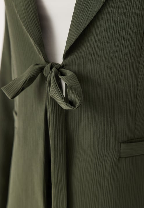 BUBBLEROOM Front Tie Structured Blazer