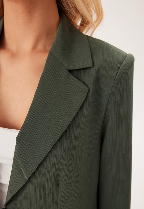 BUBBLEROOM Front Tie Structured Blazer