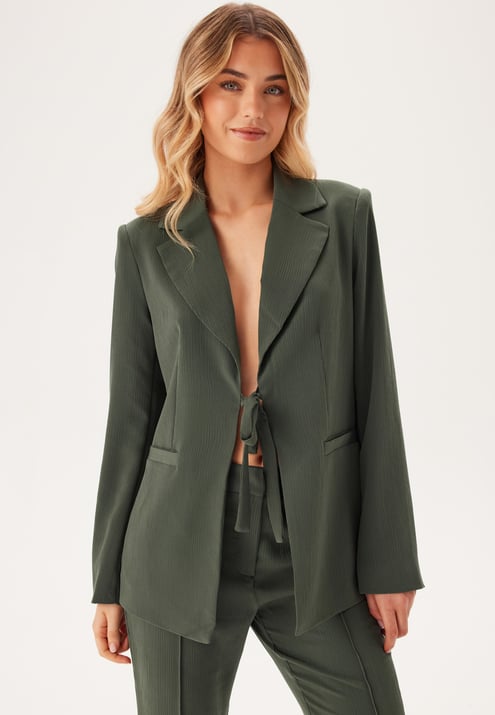BUBBLEROOM Front Tie Structured Blazer