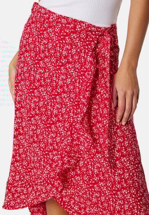 BUBBLEROOM Flounce Midi Wrap Skirt