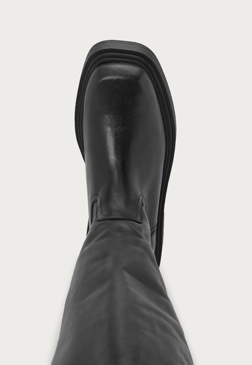 BUBBLEROOM Leather Knee High Boots