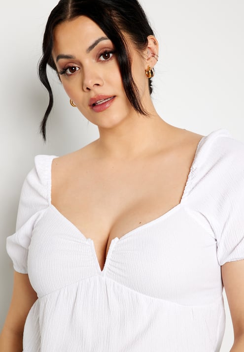 BUBBLEROOM Manda puff sleeve top