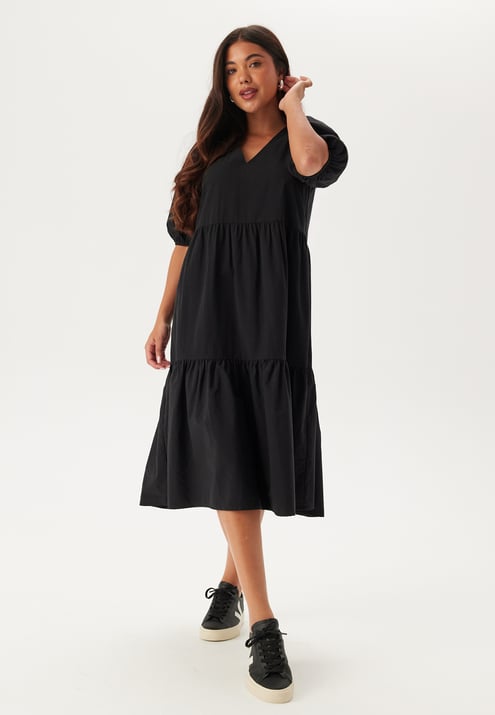 BUBBLEROOM Midi Puff Sleeve Dress