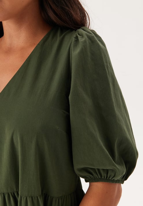 BUBBLEROOM Midi Puff Sleeve Dress