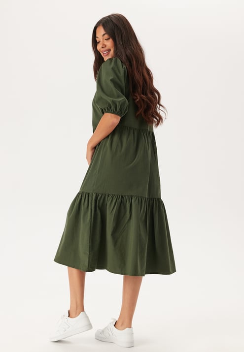 BUBBLEROOM Midi Puff Sleeve Dress