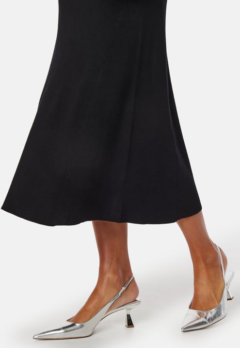 BUBBLEROOM Knitted Rouched Midi Dress
