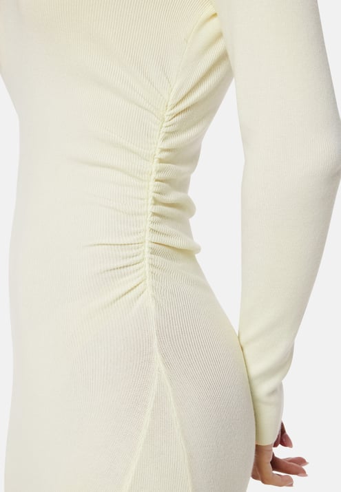 BUBBLEROOM Knitted Rouched Midi Dress