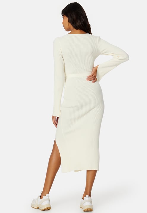 BUBBLEROOM Slit Knitted Midi Dress