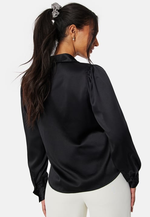 BUBBLEROOM Satin Puff Sleeve Shirt