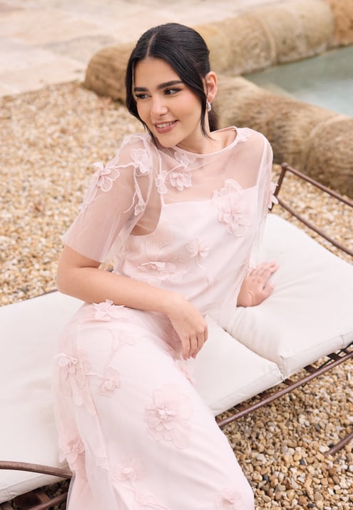 Bubbleroom Occasion 3D Floral T-shirt Blouse