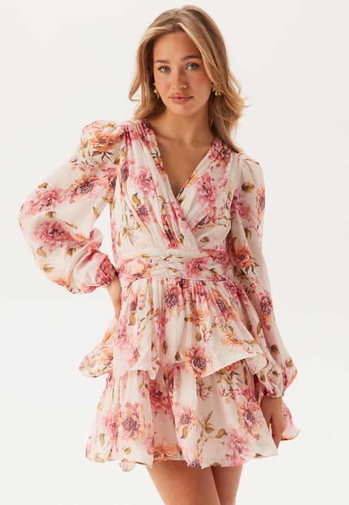 Bubbleroom Occasion Balloon Sleeve Short Flounce Dress