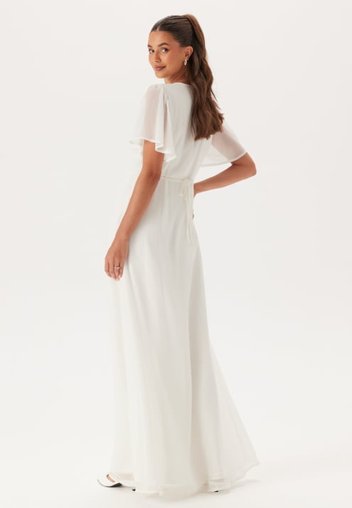 Bubbleroom Occasion Butterfly Sleeve Button wedding gown
