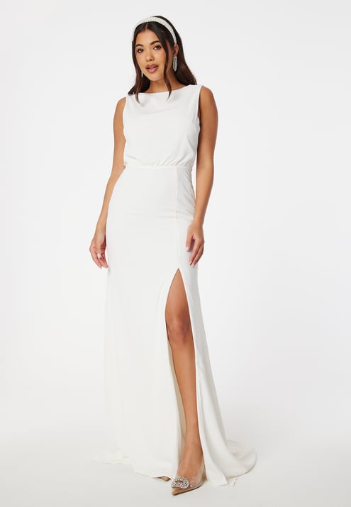 Bubbleroom Occasion Open Back Sleeveless Wedding Gown