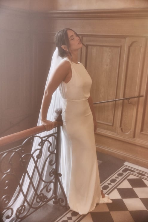 Bubbleroom Occasion Open Back Sleeveless Wedding Gown