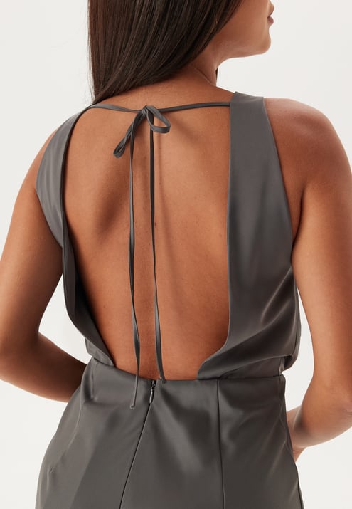 Bubbleroom Occasion Cowl Neck Satin Midi Dress