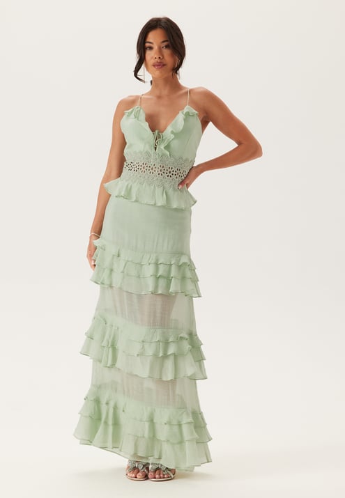 Bubbleroom Occasion Crochet Waist Flounce Maxi Dress