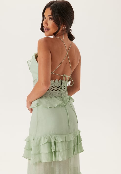 Bubbleroom Occasion Crochet Waist Flounce Maxi Dress