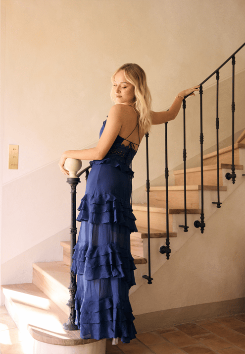 Bubbleroom Occasion Crochet Waist Flounce Maxi Dress