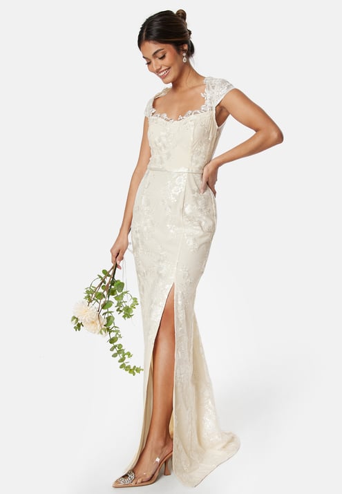 Bubbleroom Occasion Slit Lace Wedding Gown