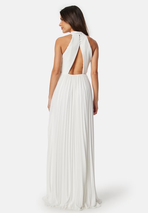 Bubbleroom Occasion Pleated Halter Neck Wedding  Gown