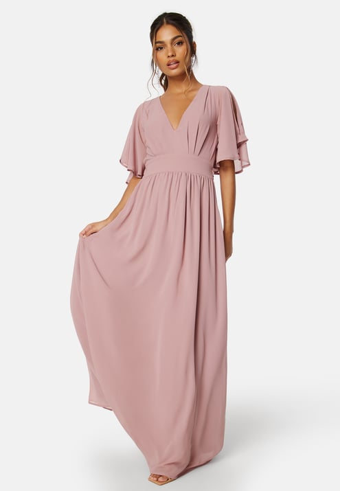 Bubbleroom Occasion Butterfly Sleeve Chiffon Gown