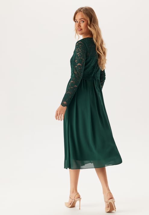 Bubbleroom Occasion Lace Long Sleeve Midi Dress