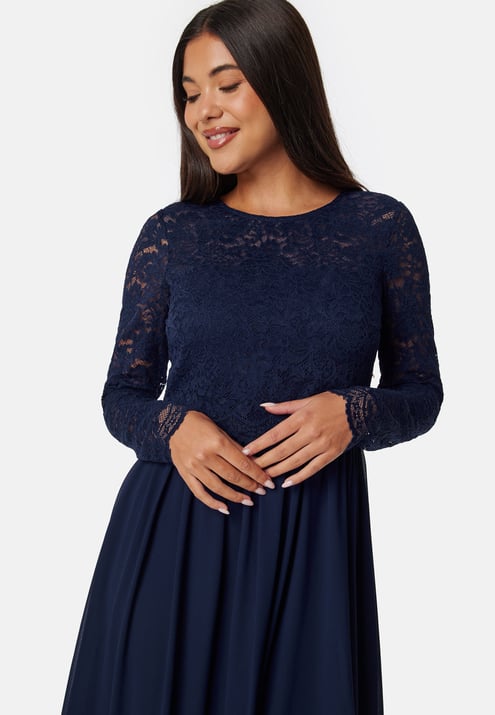 Bubbleroom Occasion Lace Long Sleeve Midi Dress