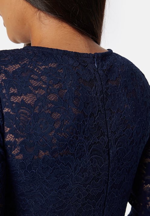 Bubbleroom Occasion Lace Long Sleeve Midi Dress