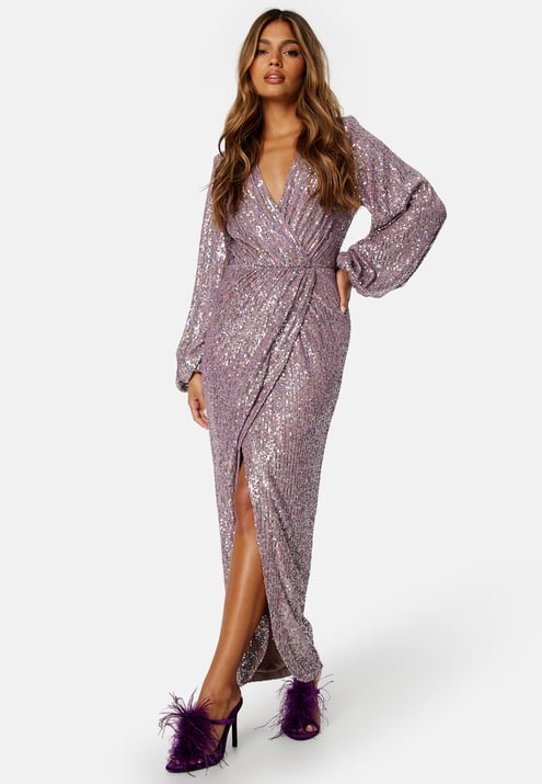 Bubbleroom Occasion Sequin Wrap Gown