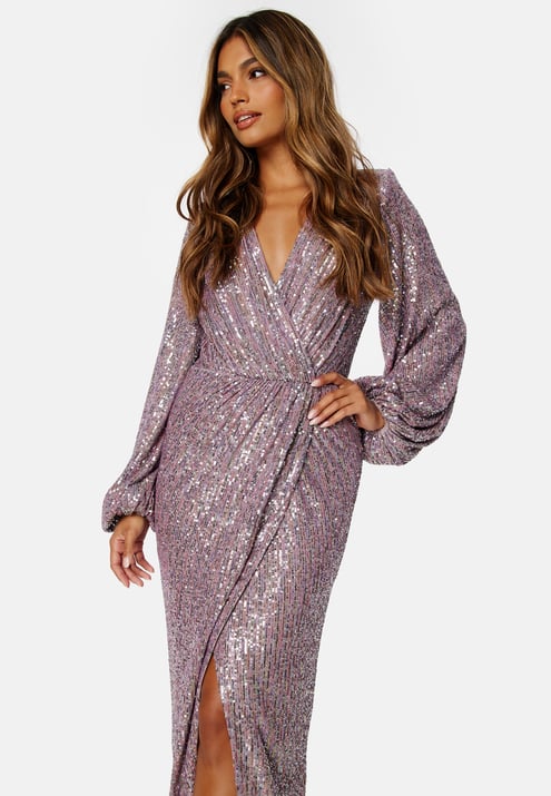 Bubbleroom Occasion Sequin Wrap Gown