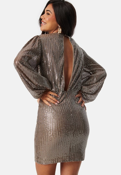Bubbleroom Occasion L/S sequin short dress