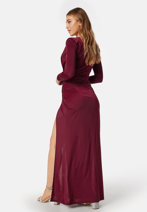 Bubbleroom Occasion Slit V-neck stretchy gown