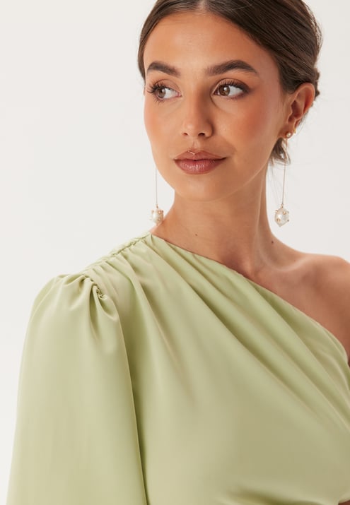 Bubbleroom Occasion Ruched One Shoulder Midi Dress