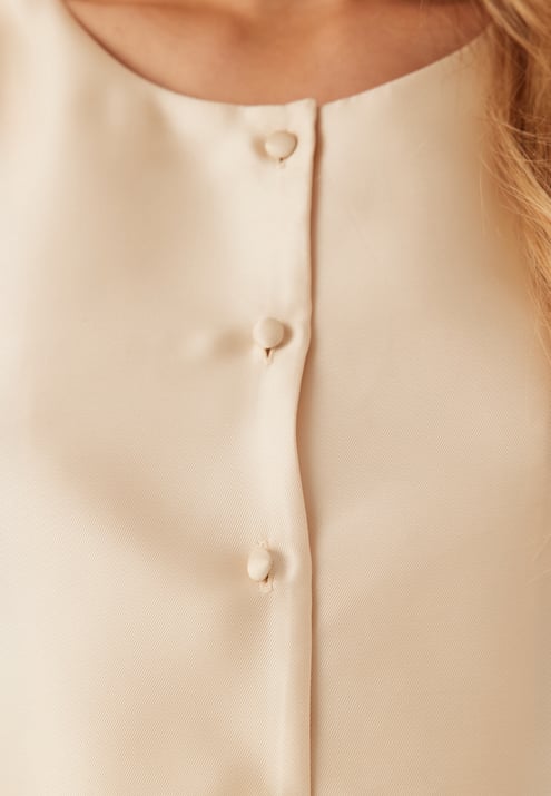 Bubbleroom Occasion Puff Sleeve Peplum Satin Blouse
