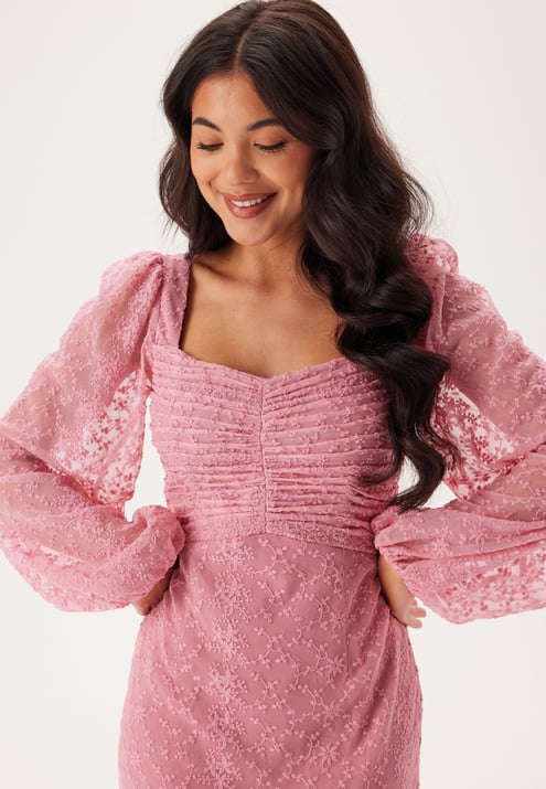 Bubbleroom Occasion Ruched L/S Ankle Dress 