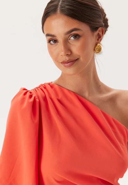 Bubbleroom Occasion Ruched One Shoulder Midi Dress