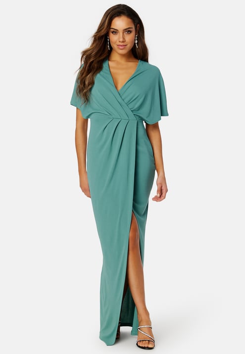 Bubbleroom Occasion Wrap Slit Maxi Dress