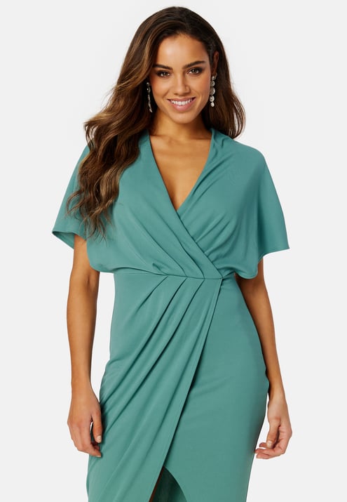 Bubbleroom Occasion Wrap Slit Maxi Dress