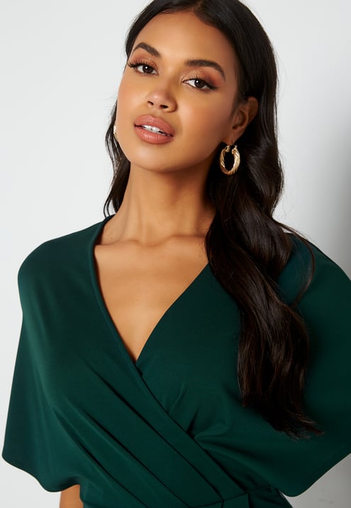 Bubbleroom Occasion Wrap Slit Maxi Dress